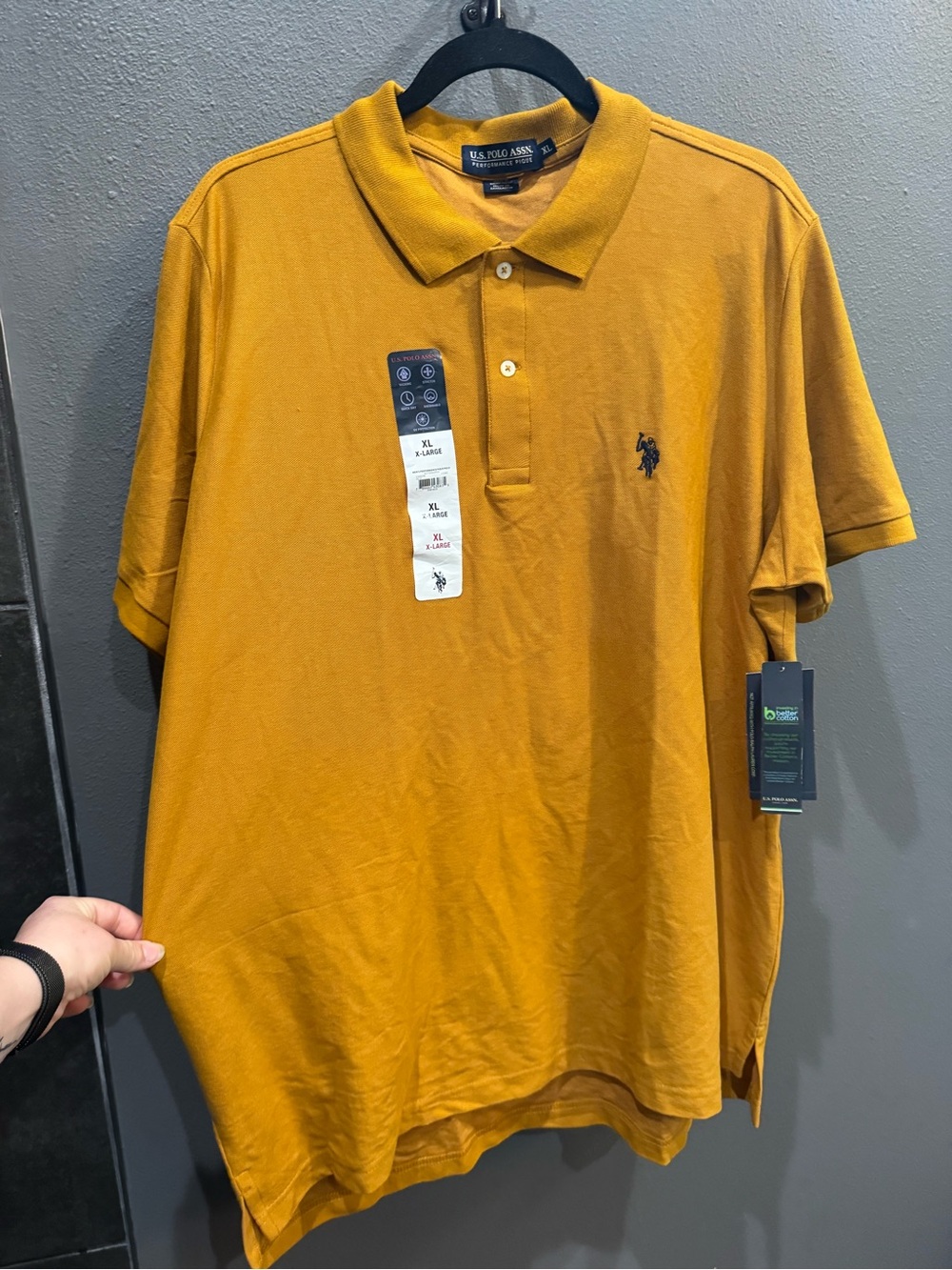 U.S. Polo Assn. Men's Ochre Polo Shirt with Embroidered Logo